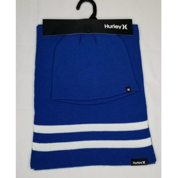 Hurley New Yorker Beanie & Scarf Set One Size Unisex - Picture 2 of 4